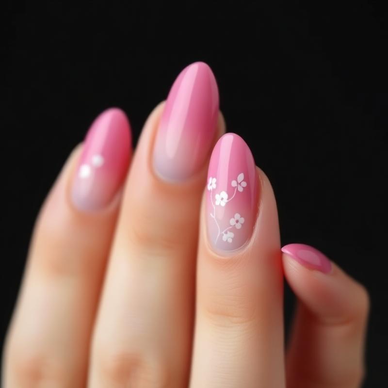 Rosa Ombre mit Blumendesign